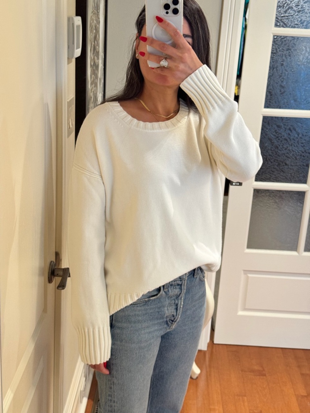 Banana Republic Cream Crewneck Sweater